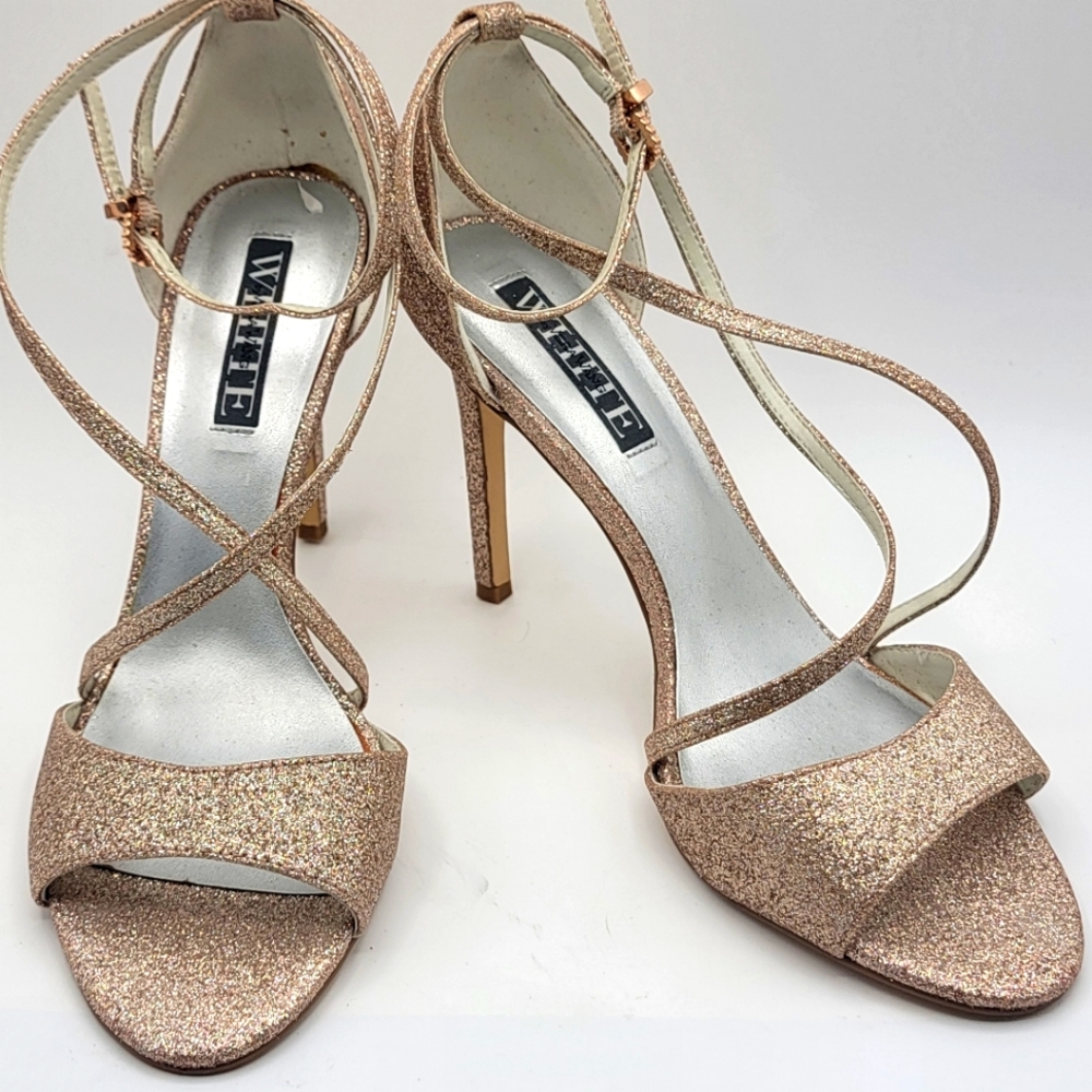 Vera Wang SPARKLING Rose Gold Heels Size 10M #S1231